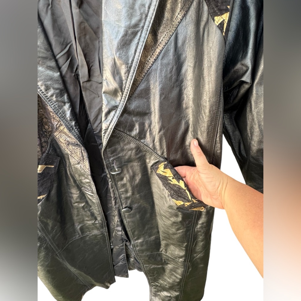 Vintage Otellopelle Leather Designed Trench Coat size Large - Picture 4 of 10